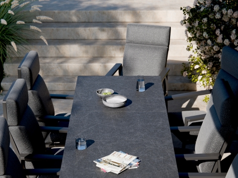 Royal Garden Focosa Gartensessel R&uuml;ckenlehne verstellbar anthrazit