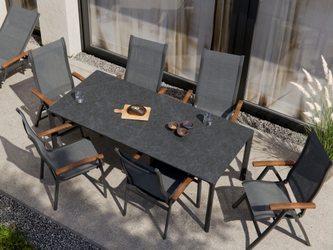 Royal Garden Nomad Gartentisch Anthrazit 208x100x75cm